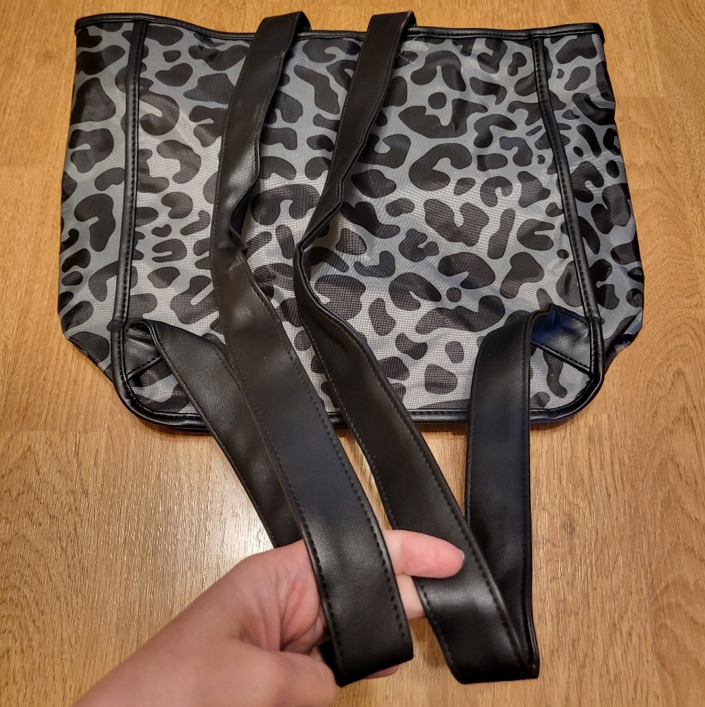 Gray Leopard Backpack/Tote - Picture 2 of 4